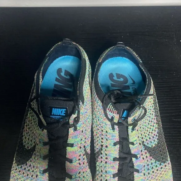Mens Nike Flyknit Racer Running Shoes Multicolor 526628-304 Size 13