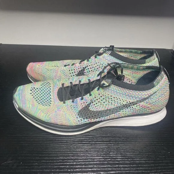 Mens Nike Flyknit Racer Running Shoes Multicolor 526628-304 Size 13