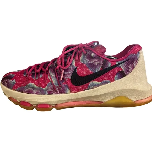 Men's Nike KD 8 EP Aunt Pearl Size 10.5 Color Vivid Pink/Black-Hyper Turquoise