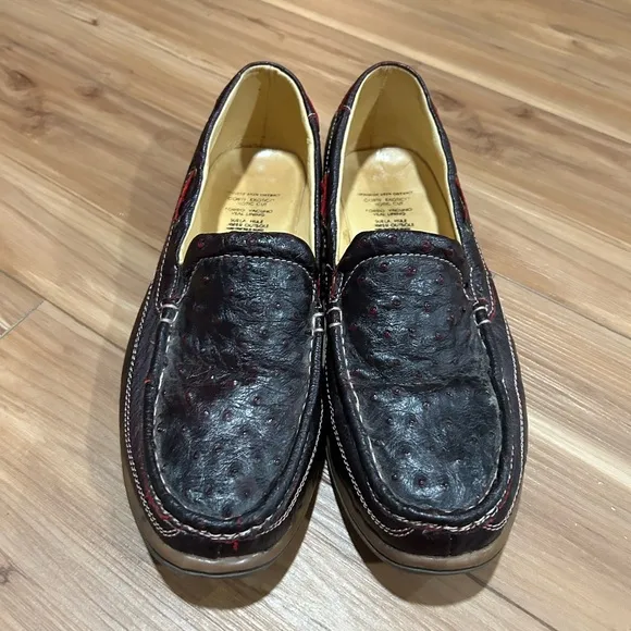 Men's Ostrich Skin Loafers with Veal Lining Size 10.5 Made in Mexico