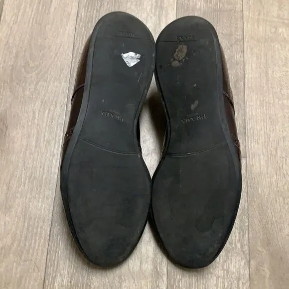 Mens Prada Wingtip Leather Lace Up Oxford Casual Dress‎ Shoes