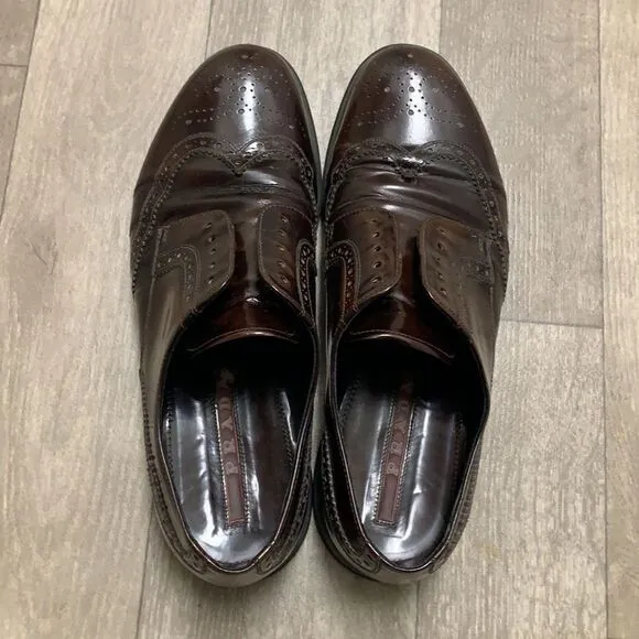 Mens Prada Wingtip Leather Lace Up Oxford Casual Dress‎ Shoes