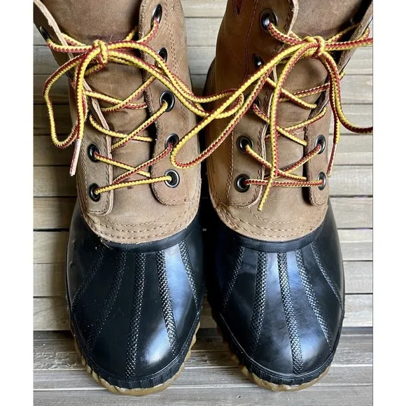 Mens Sorel‎ Cheyenne II Chipmunk Brown Leather Waterproof Winter Boots Size 8 D