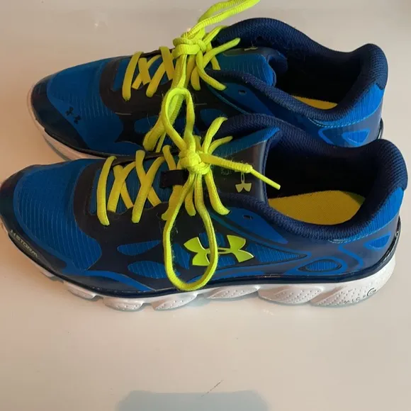 Mens under armour running shoes 4D Foam storm size 8 blue athletic sneakers