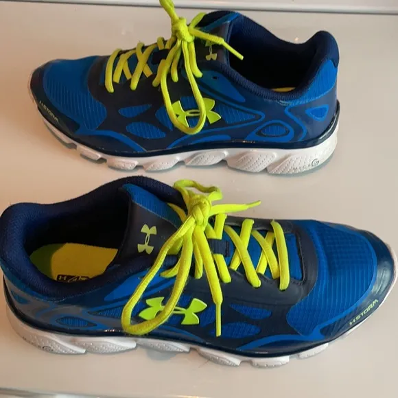 Mens under armour running shoes 4D Foam storm size 8 blue athletic sneakers