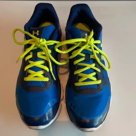 Mens under armour running shoes 4D Foam storm size 8 blue athletic sneakers