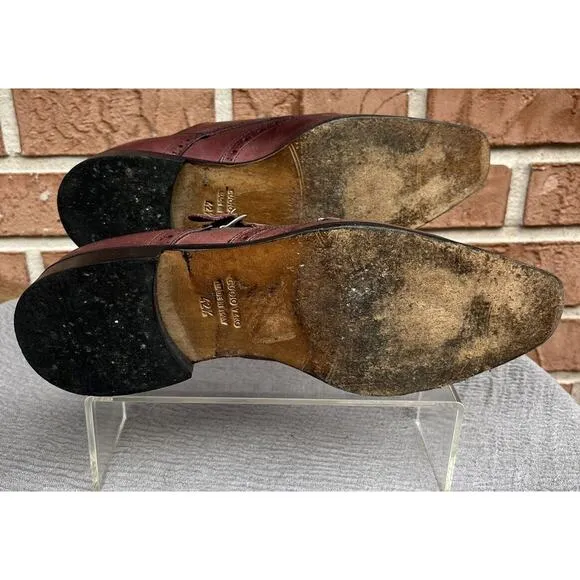 Men's Vero Cuoio Wingtip Double Strap Monks Shoes Size 42.5 US 9.5