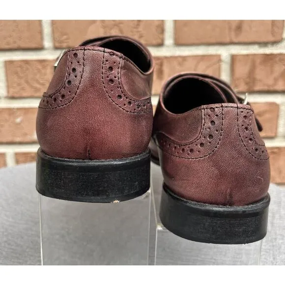 Men's Vero Cuoio Wingtip Double Strap Monks Shoes Size 42.5 US 9.5