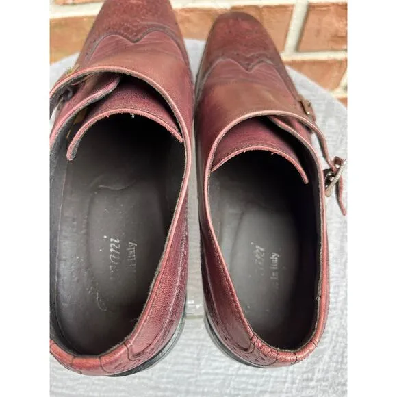 Men's Vero Cuoio Wingtip Double Strap Monks Shoes Size 42.5 US 9.5