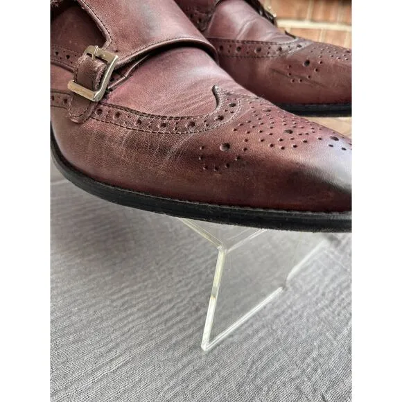 Men's Vero Cuoio Wingtip Double Strap Monks Shoes Size 42.5 US 9.5