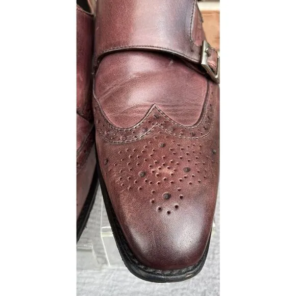 Men's Vero Cuoio Wingtip Double Strap Monks Shoes Size 42.5 US 9.5