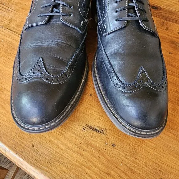 Men's VIONIC Bruno Oxford Wing Tip Lace Up Shoes Black Leather US Size 11M