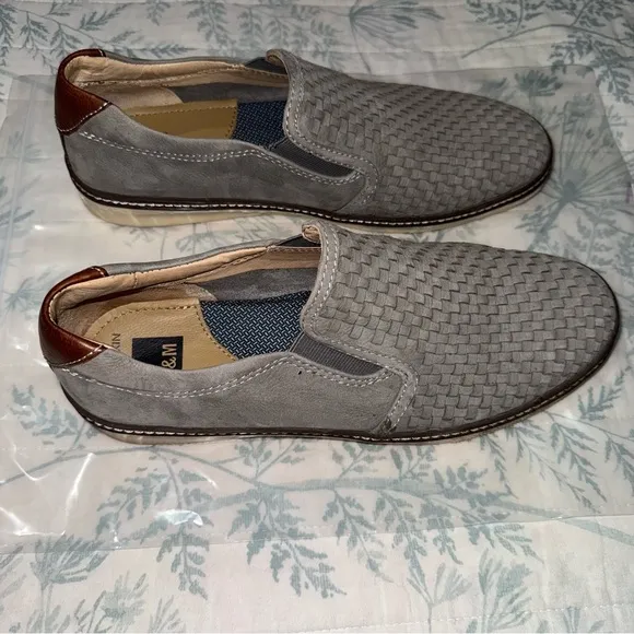 Mens Woven Slip On Shoes - Gray