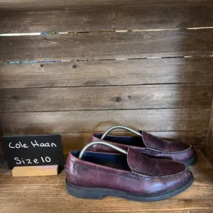 Mens Cole Haan Pinch Dark Purple Leather Shoes Slip On Penny Loafers Size‎ 10 M