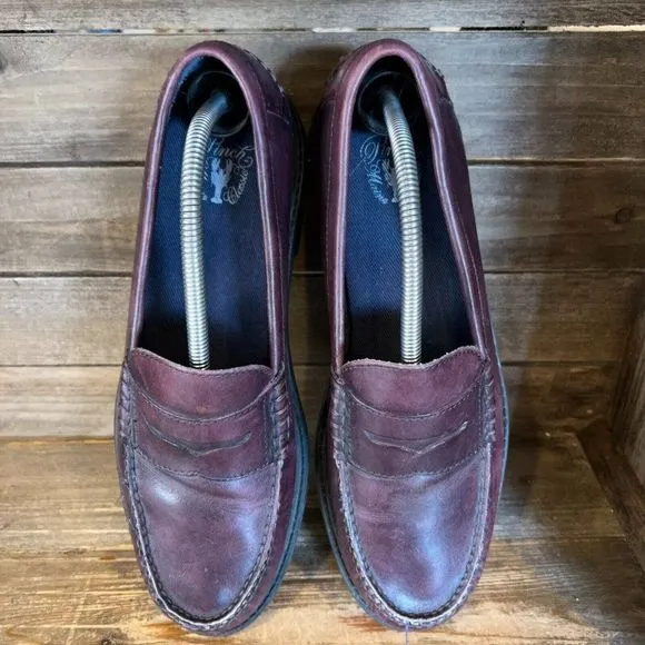 Mens Cole Haan Pinch Dark Purple Leather Shoes Slip On Penny Loafers Size‎ 10 M
