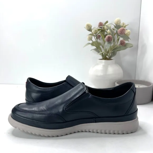 Mephisto Twain Premium Leather Slip On Loafer Blue Comfort Shoes Men's 8.5