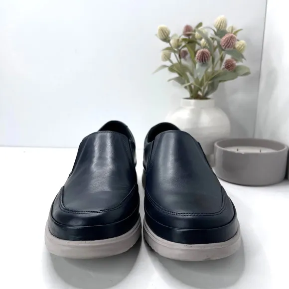 Mephisto Twain Premium Leather Slip On Loafer Blue Comfort Shoes Men's 8.5