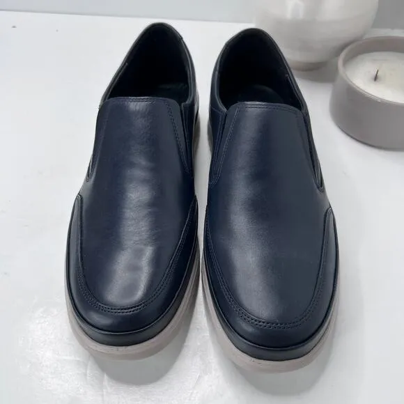 Mephisto Twain Premium Leather Slip On Loafer Blue Comfort Shoes Men's 8.5