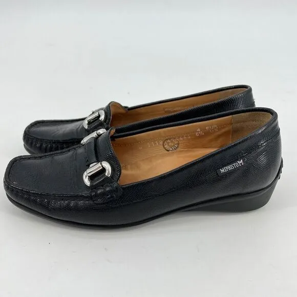Mephisto Womens 6.5 Natala Leather Black Comfort Shoes