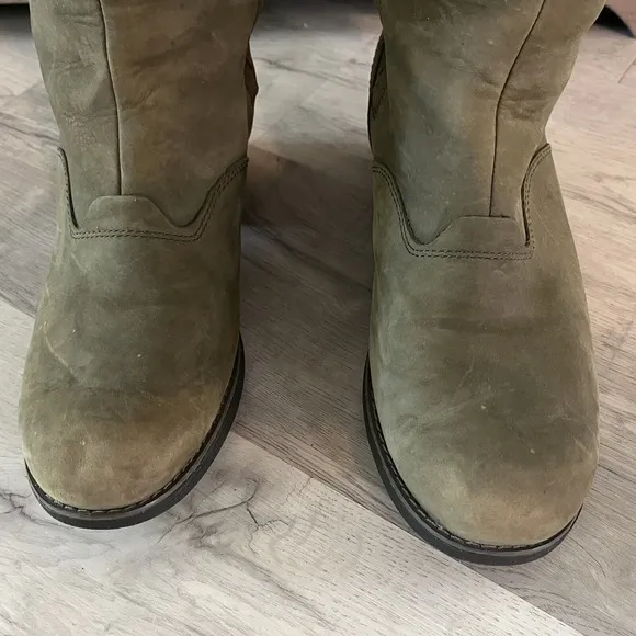 Merrell Dusty Olive Green Quilted Chateau Waterproof Tall Boots Women's 11 M