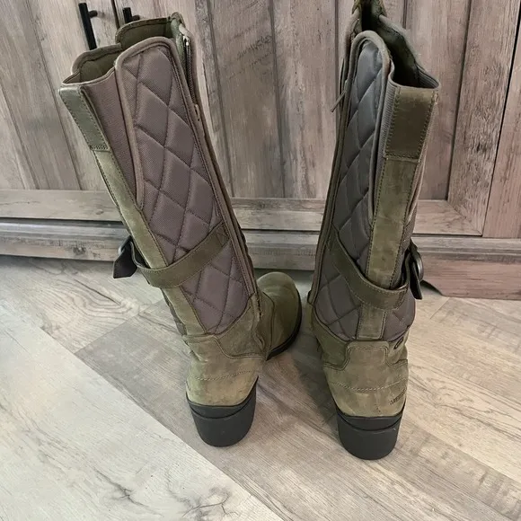 Merrell Dusty Olive Green Quilted Chateau Waterproof Tall Boots Women's 11 M