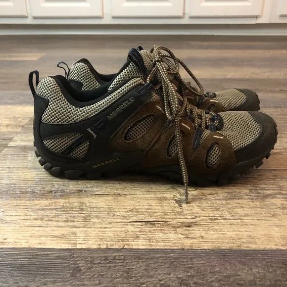 MERRELL mens Hermes Ventilator Lace-up Walnut Mid Hiking Shoes Size Mens 11 EUC
