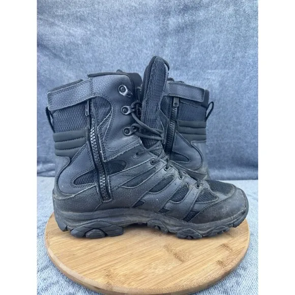 Merrell MOAB 3 Boots Mens Size 10.5 Black Tactical Waterproof Zip Combat