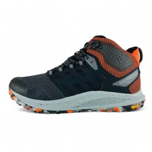 Merrell Nova 3 Mid Waterproof Black Tangerine Men's Hiking Shoes Boots J067623