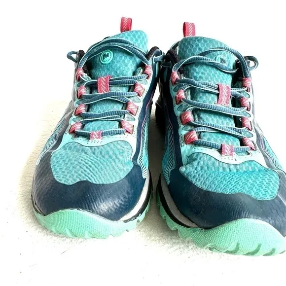 Merrell Trail Hiking Sneakers Shoes size 7 Running Vibram Aqua Blue