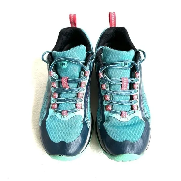 Merrell Trail Hiking Sneakers Shoes size 7 Running Vibram Aqua Blue