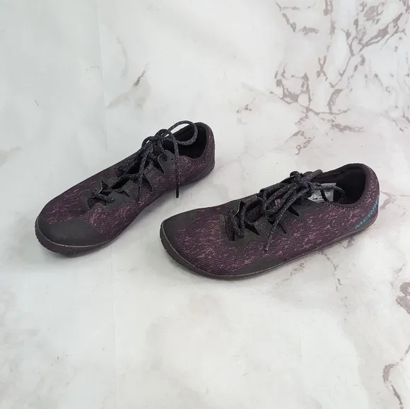 Merrell Womens 9.5 Vapor Glove 5 Shoes Burgundy Barefoot Hiking Trail Running