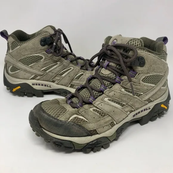 Merrell Women's Moab 2 Ventilator Mid Hiking Shoes Ankle Boots Suede Leather