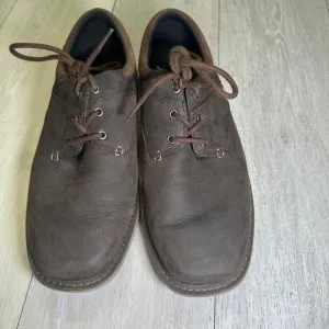 Merrell World Vue brown men's leather Oxford business casual dress shoes 10.5w