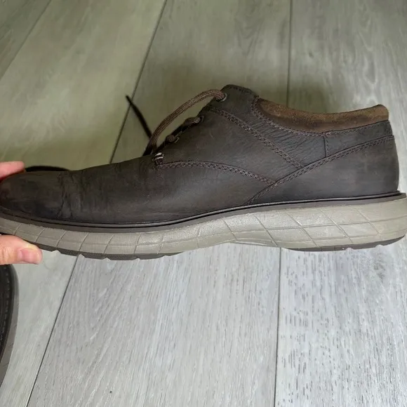 Merrell World Vue brown men's leather Oxford business casual dress shoes 10.5w