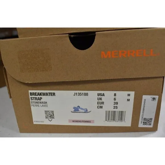 Merrell Womens Size 8 Breakwater Stonewash Blue Strap Shoes Sandals