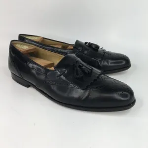 Mezlan Antonio Black Leather Tassel Wingtip Loafers Size 11.5M