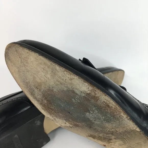 Mezlan Antonio Black Leather Tassel Wingtip Loafers Size 11.5M