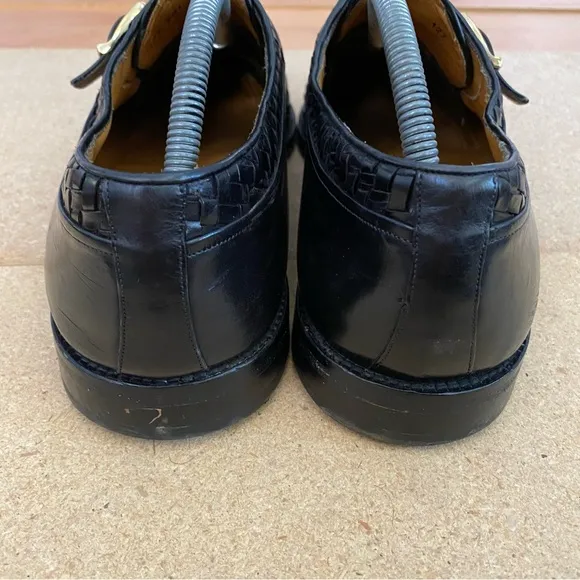 Mezlan Cartagena Men's Made In Spain Men's Black Leather Monk Strap Loafer Sz 12