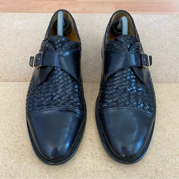 Mezlan Cartagena Men's Made In Spain Men's Black Leather Monk Strap Loafer Sz 12