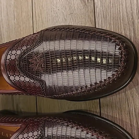 MEZLAN Genuine Lizard Dark Brown Sz 11 M Mens‎ Abstract Loafers Shoes w/ BOX!