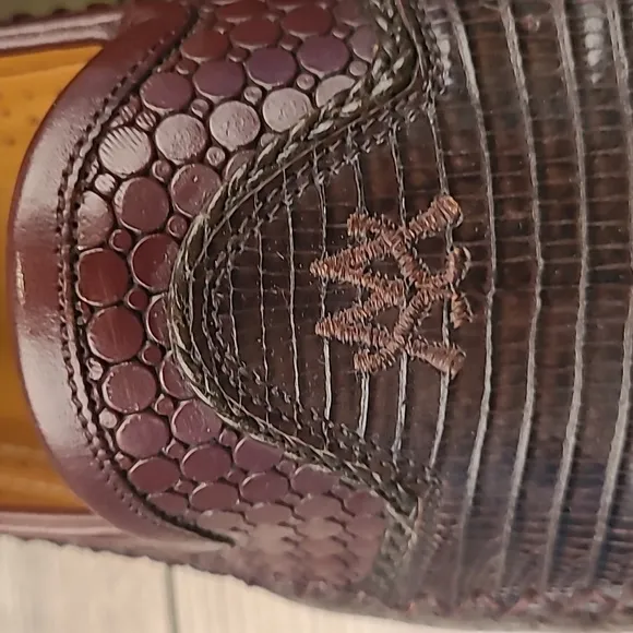 MEZLAN Genuine Lizard Dark Brown Sz 11 M Mens‎ Abstract Loafers Shoes w/ BOX!