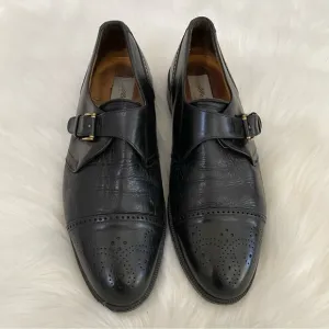Mezlan Men's Black Upper Leather Dress monk strap Shoes With Strap Sz 8.5