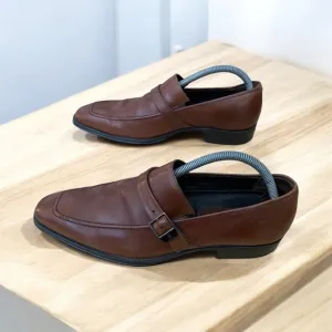 Mezlan Men's Made In Spain Brown Leather Monk Strap Loafer Shoes Size 9