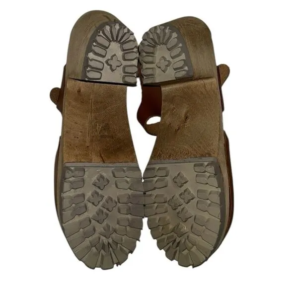 Mia Leather/Wood Tan/Brown  Mule shoes(Size 41)