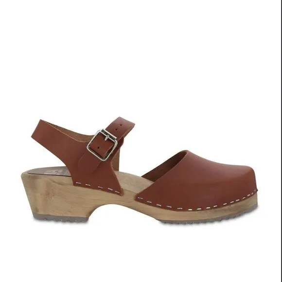 Mia Leather/Wood Tan/Brown  Mule shoes(Size 41)