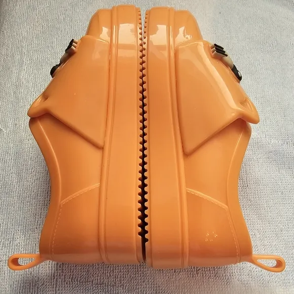 MINI MELISSA Jelly Pop Safari Shoes Orange &amp; Black Velcro Toddler Girl's Size 8