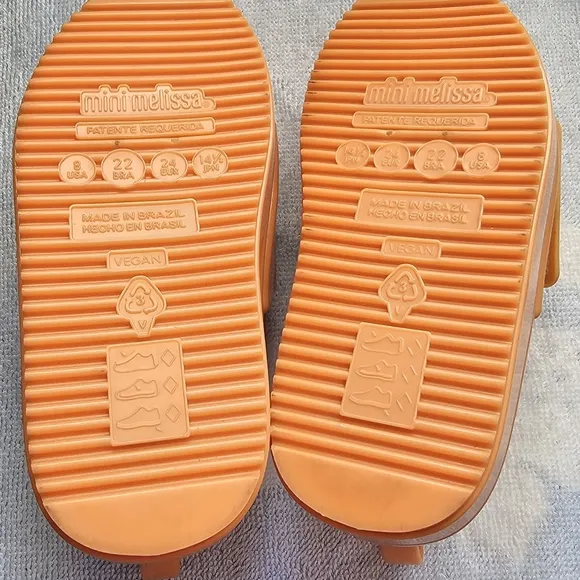 MINI MELISSA Jelly Pop Safari Shoes Orange &amp; Black Velcro Toddler Girl's Size 8