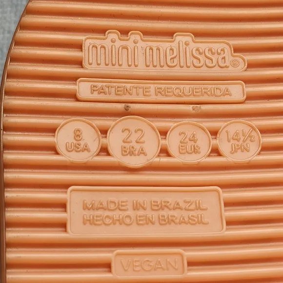 MINI MELISSA Jelly Pop Safari Shoes Orange &amp; Black Velcro Toddler Girl's Size 8
