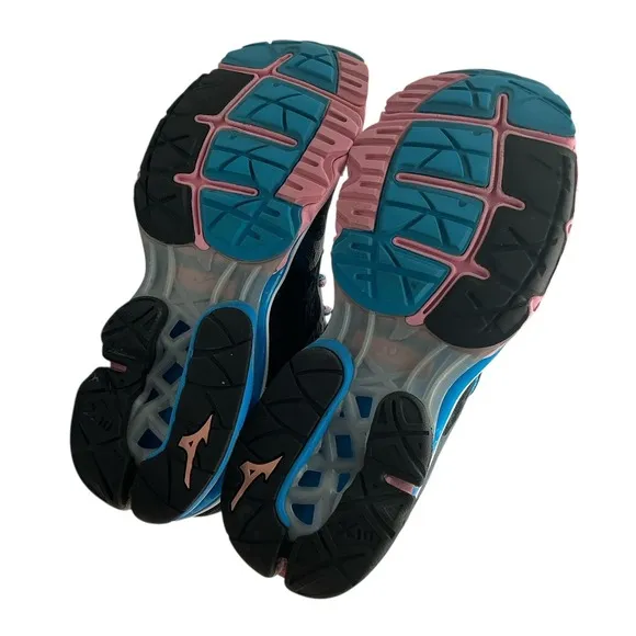 Mizuno Wave Creation 15 Women's Running Shoes Black/Pink/Blue Size 7.5
