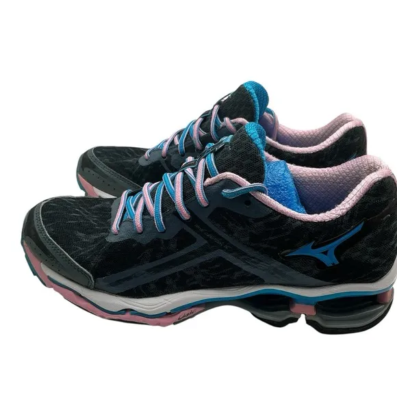 Mizuno Wave Creation 15 Women's Running Shoes Black/Pink/Blue Size 7.5